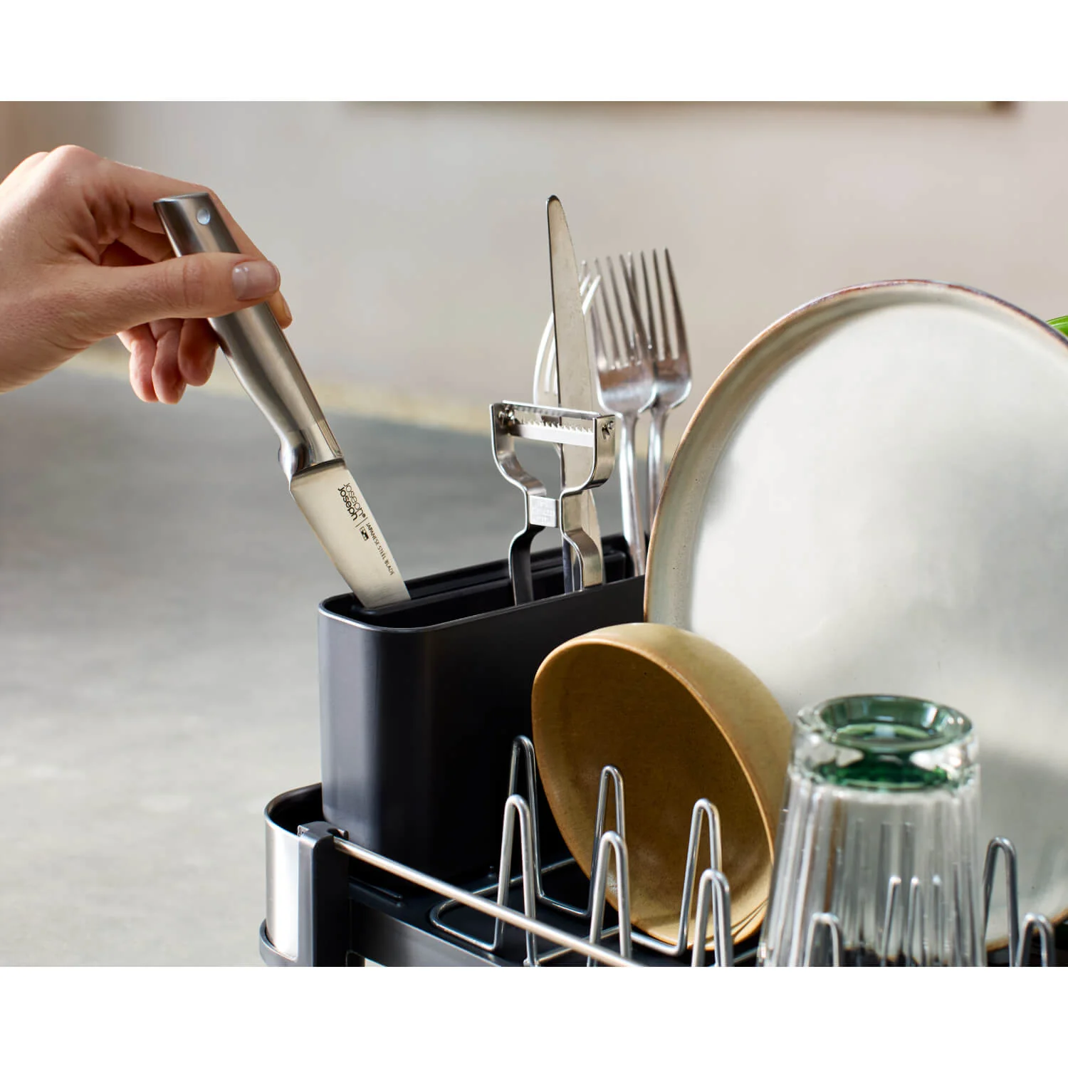 Joseph Joseph Extend™ Slim Expandable Stainless Steel Dish Rack - Grey - Image 10