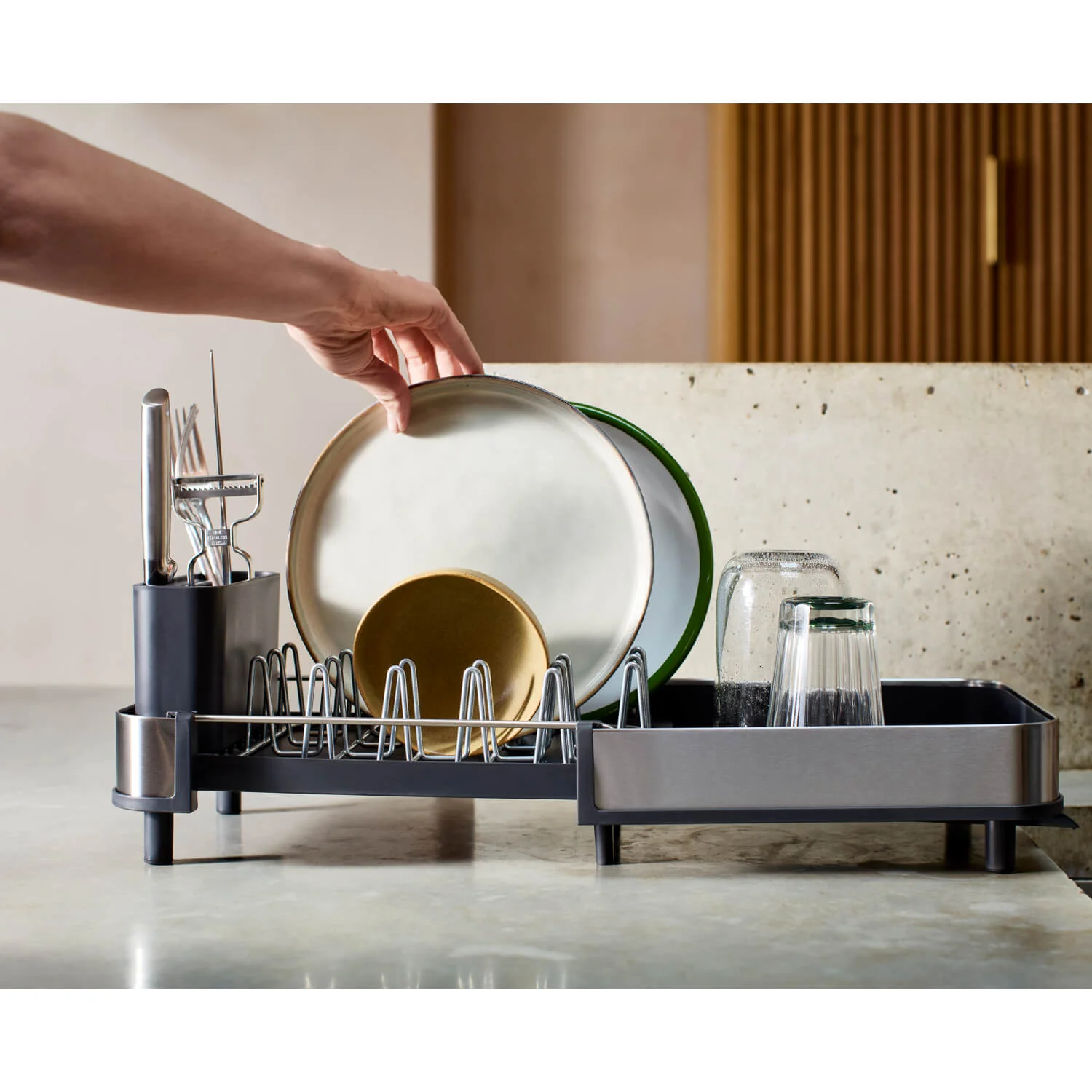 Joseph Joseph Extend™ Slim Expandable Stainless Steel Dish Rack - Grey - Image 9