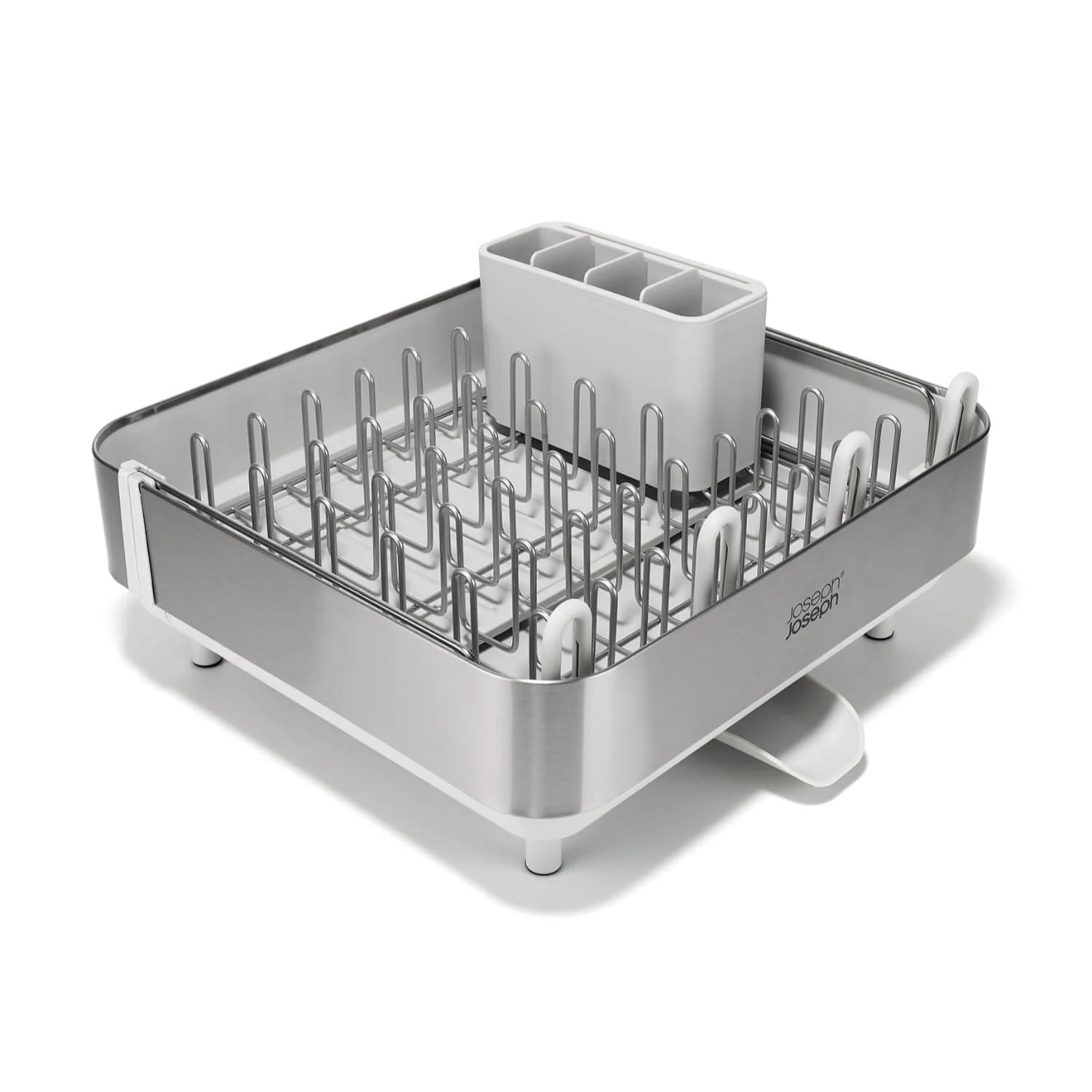 Joseph Joseph Extend™ Steel Plus Expandable Dish Drainer with Wine Rack - Light Stone