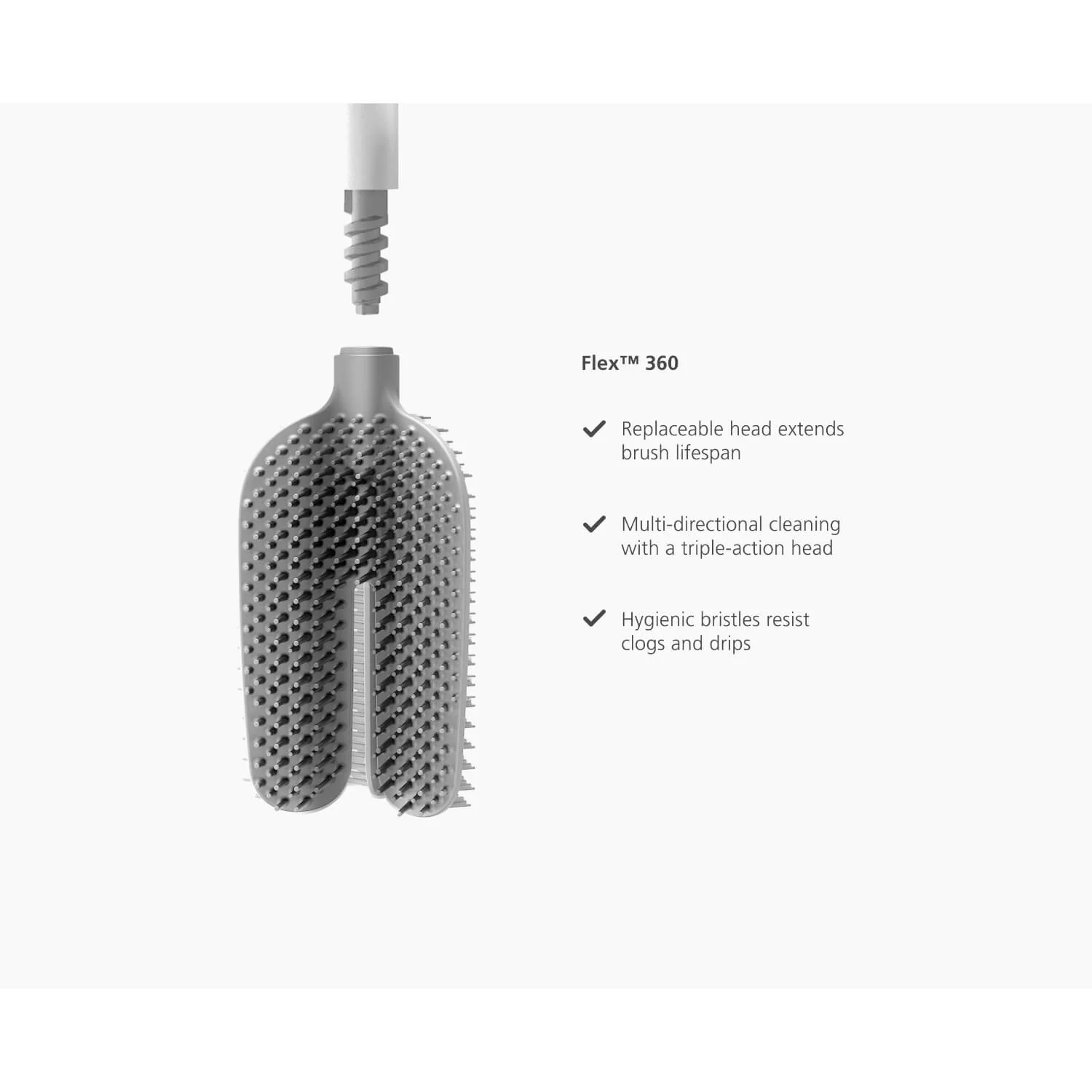 Joseph Joseph Flex™ 360 Lite Toilet Brush - Matte White - Image 7