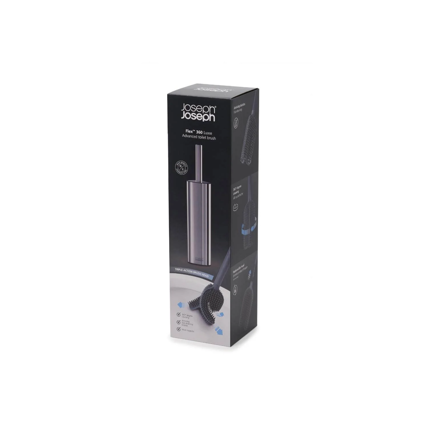 Joseph Joseph Flex 360 Luxe Toilet Brush - Stainless Steel - Image 6