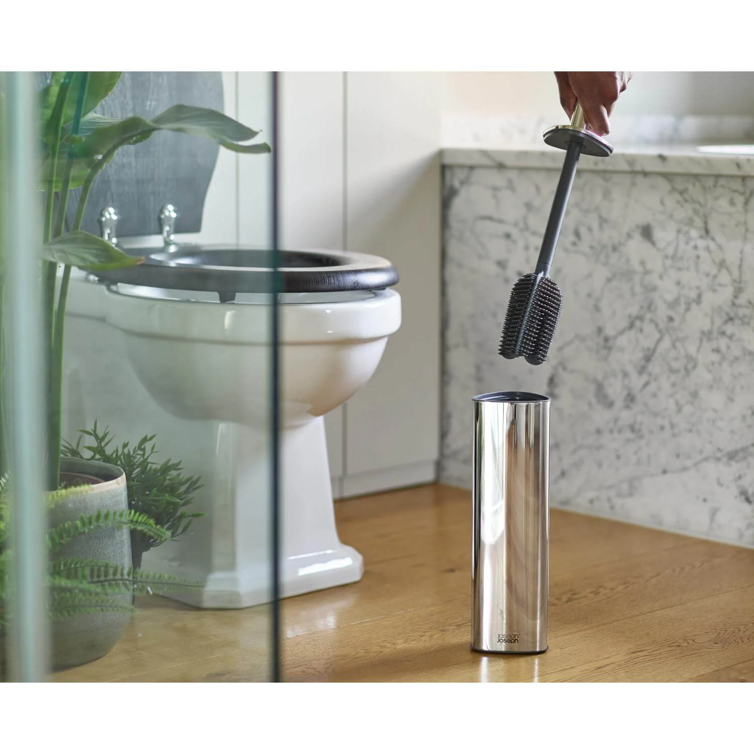 Joseph Joseph Flex 360 Luxe Toilet Brush - Stainless Steel - Image 8