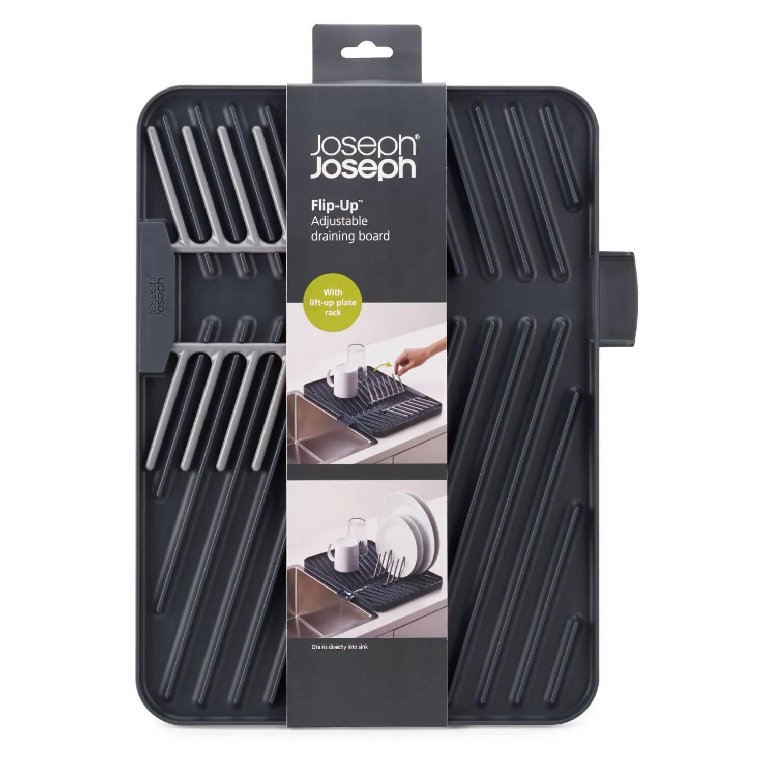 Joseph Joseph Flip Up Adjustable Draining Board - Grey - Image 4