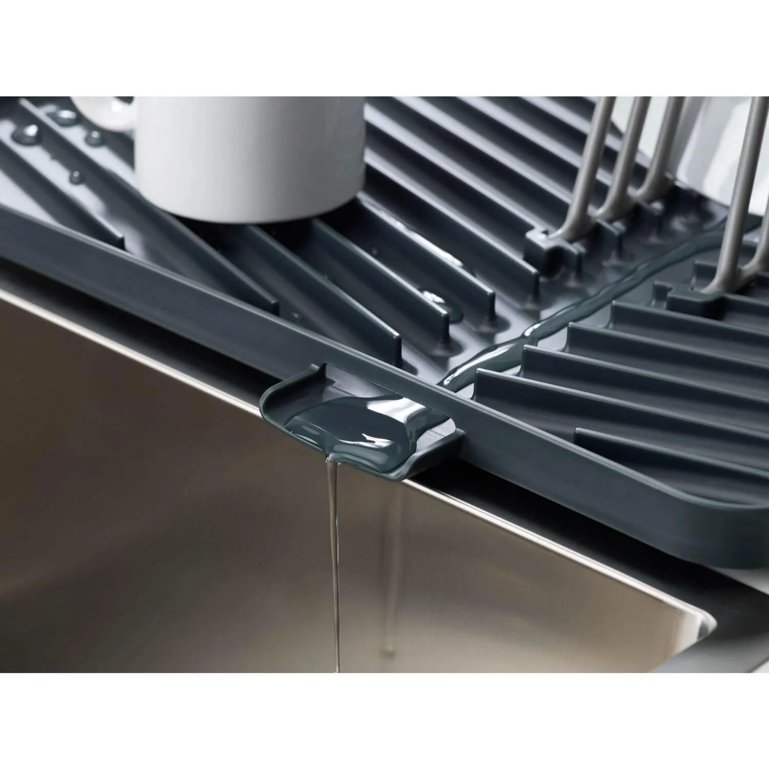 Joseph Joseph Flip Up Adjustable Draining Board - Grey - Image 5