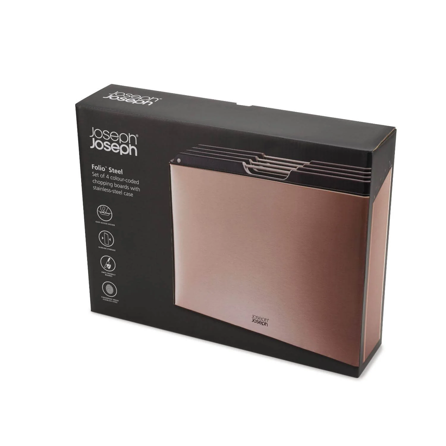 Joseph Joseph Folio Steel 4-Piece Chopping Board Set - Rose Gold - Image 4