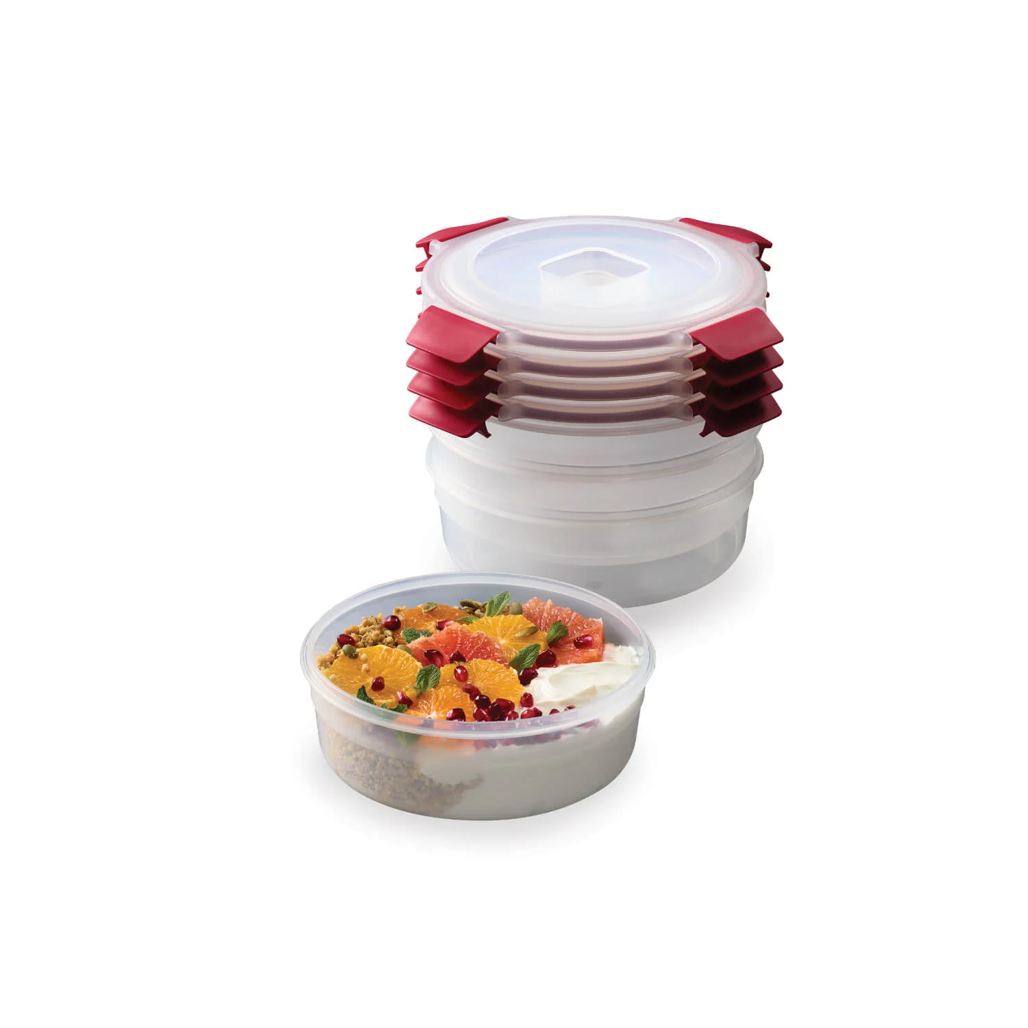 Joseph Joseph Nest™ Lock 4-Piece 1 Litre Round Food Container Set - Image 4