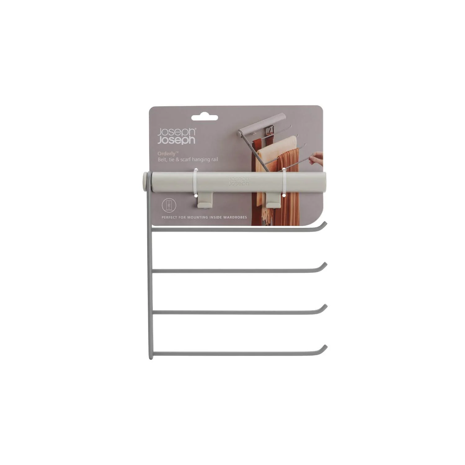 Joseph Joseph Orderly Belt, Tie & Scarf Hanging Rail - Ecru - Image 2