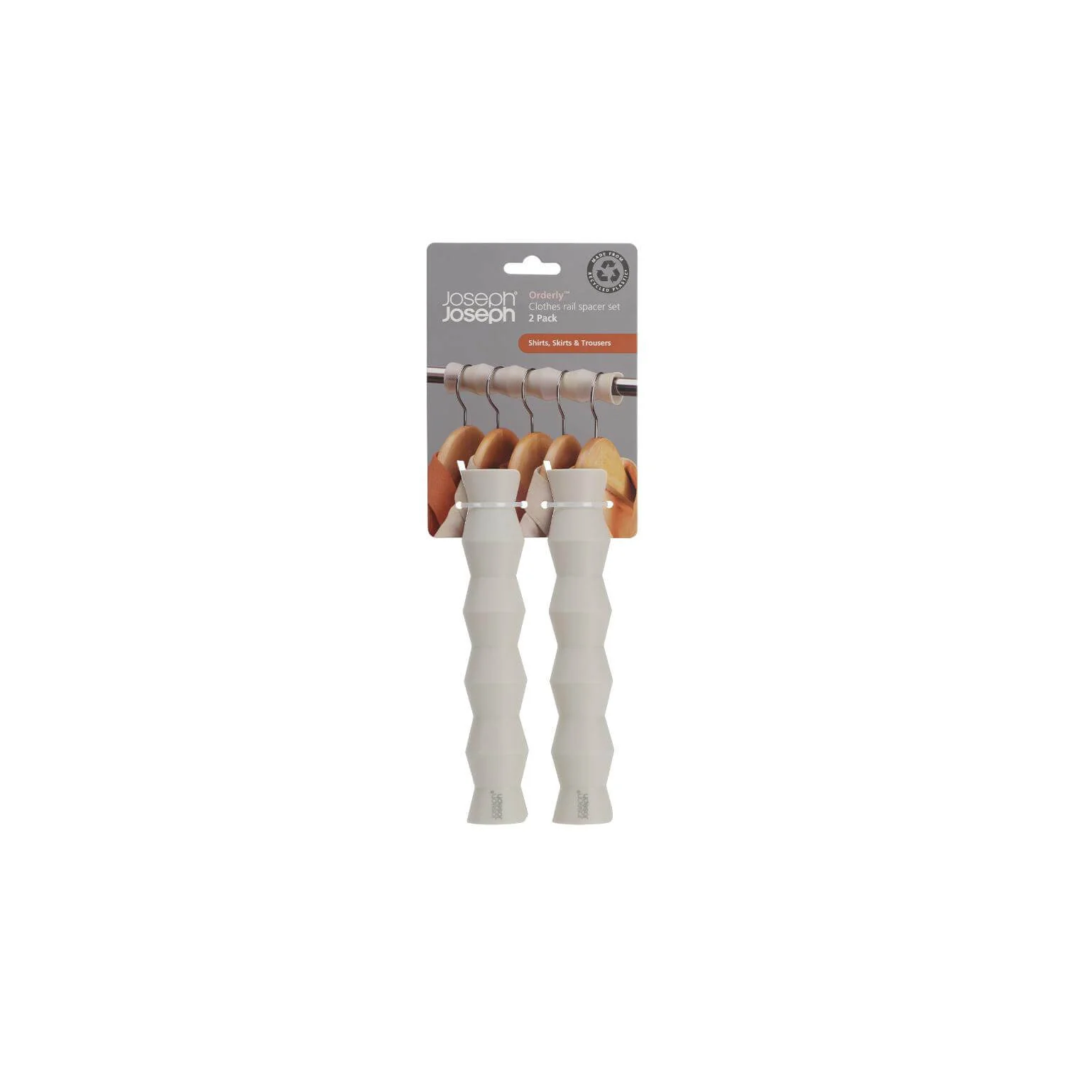 Joseph Joseph Orderly Shirts Clothes Rail Spacer Set - Ecru - Image 3