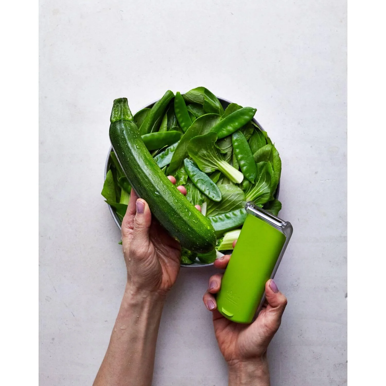 Joseph Joseph PeelStore With Waste Bowl - Green - Image 9
