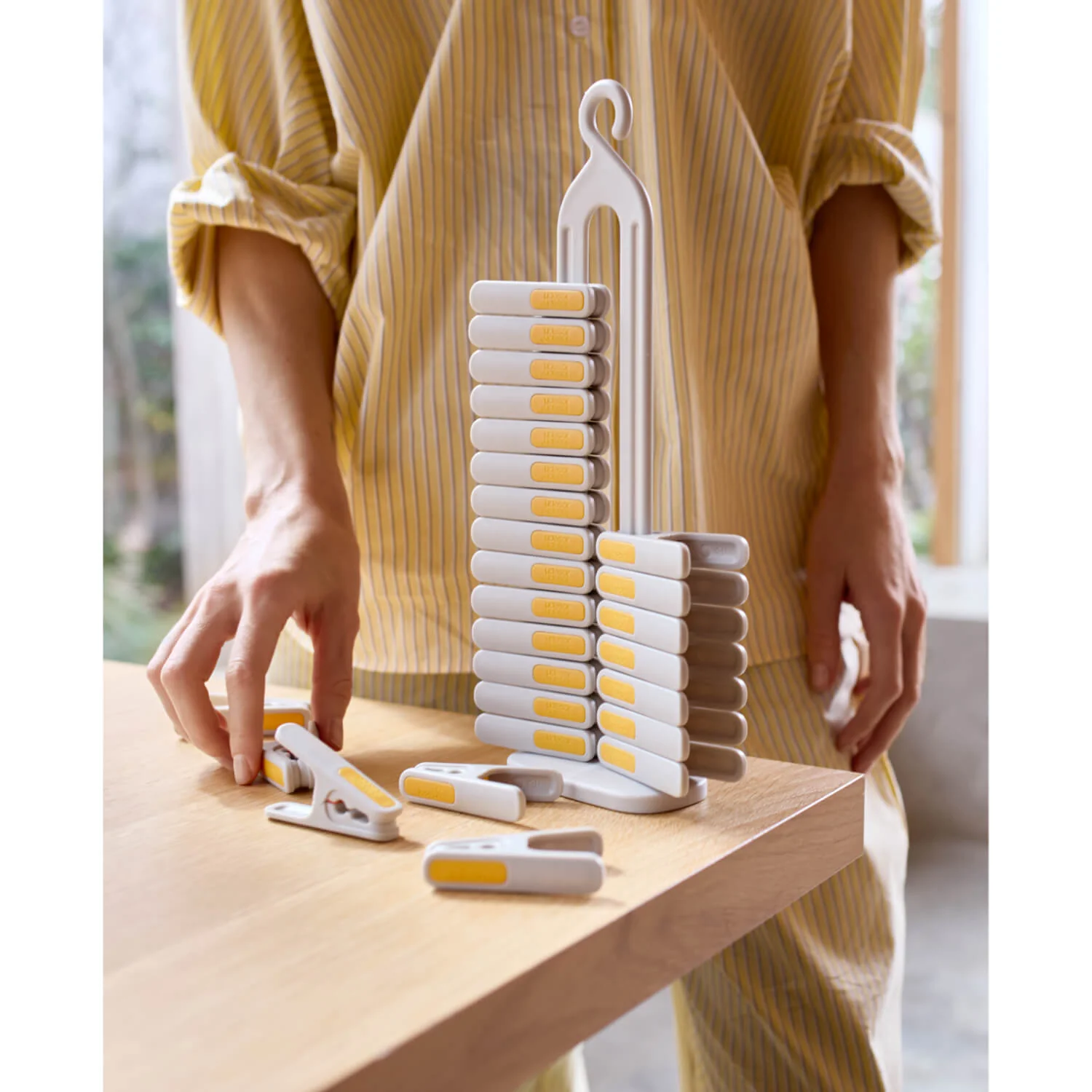 Joseph Joseph PegStore™ 30-Piece Clothes Peg Set & Storage Stand - Stone - Image 6