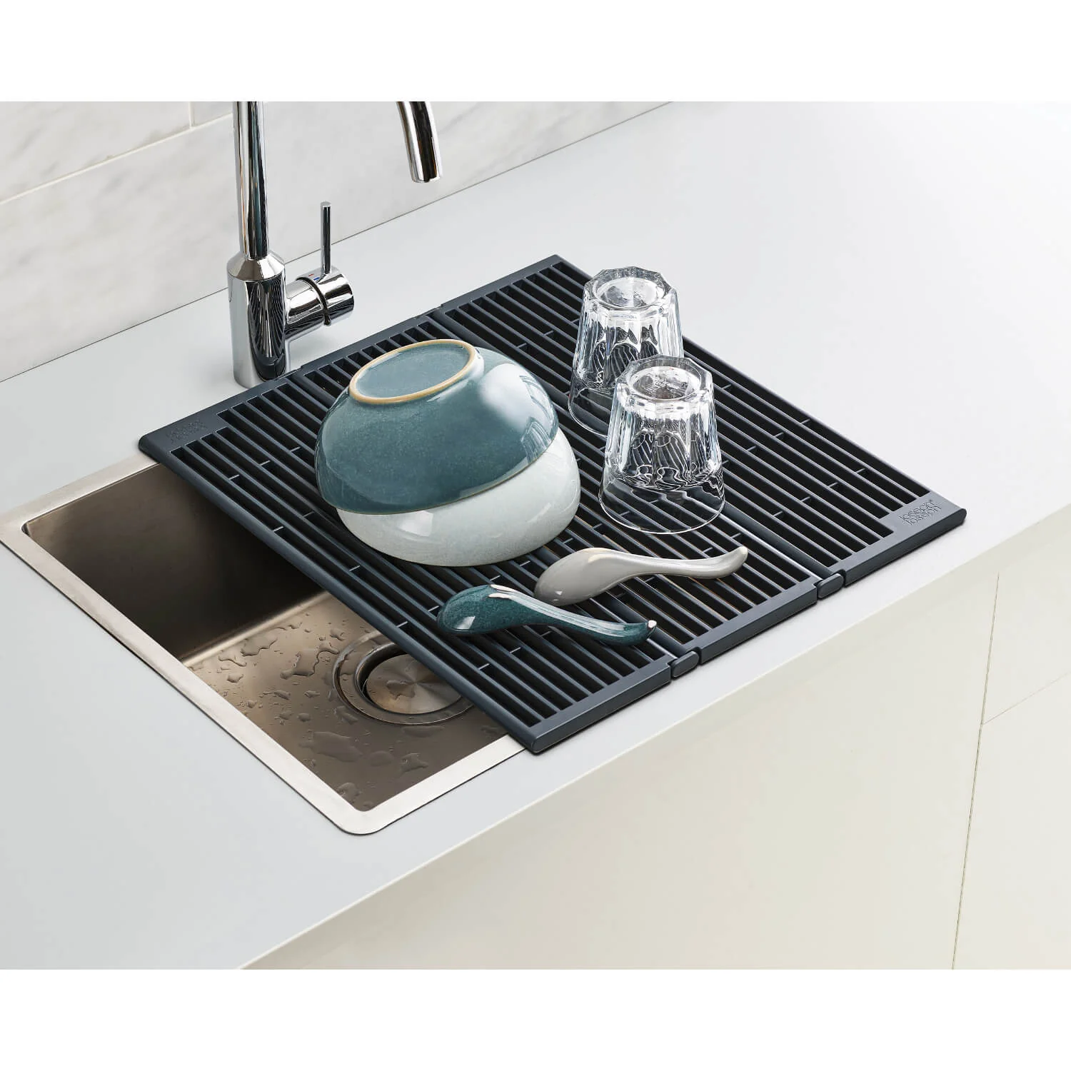 Joseph Joseph Platform Folding Over Sink Drainer - Grey - Image 10
