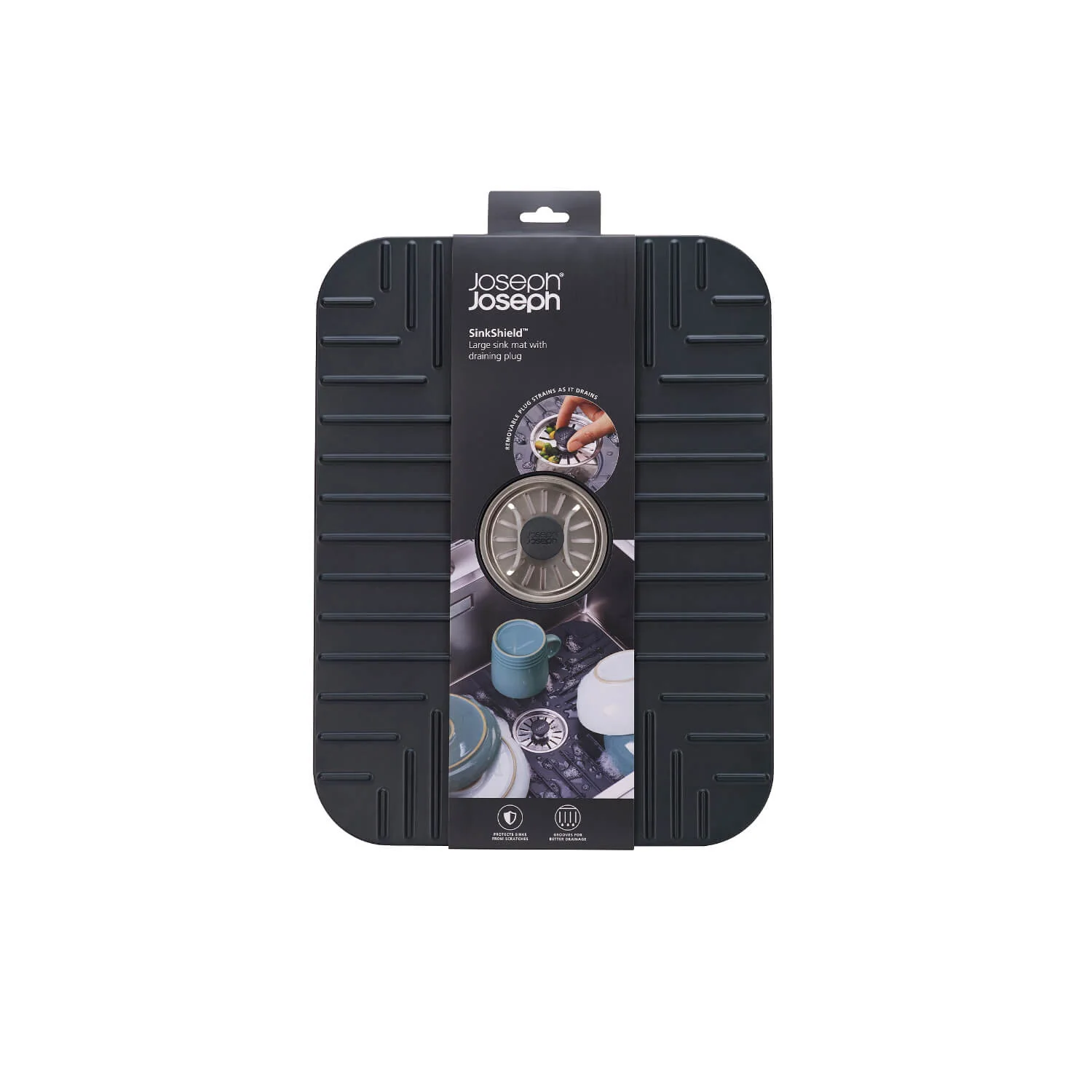 Joseph Joseph SinkShield™ Grey Sink Protector With Plug - Large - Image 6