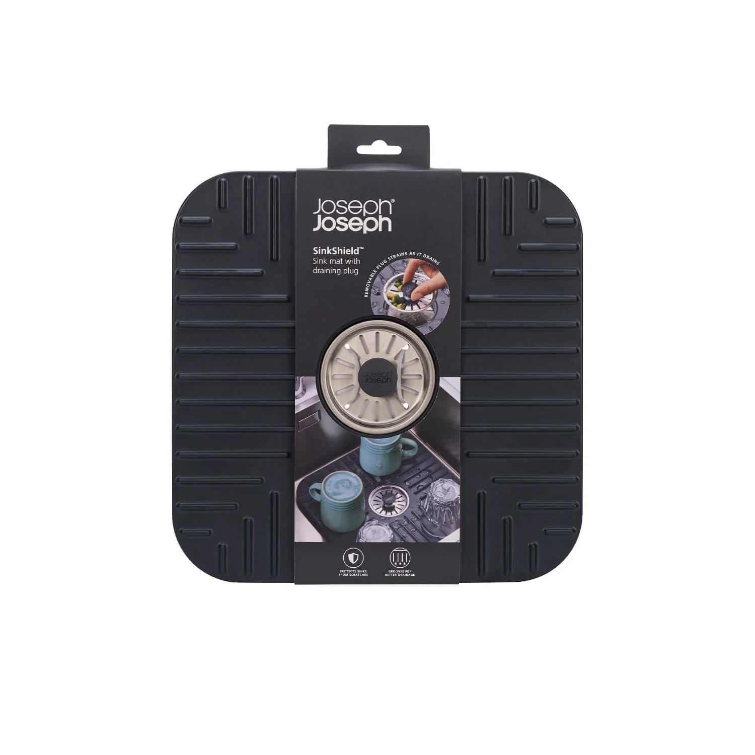 Joseph Joseph SinkShield™ Grey Sink Protector With Plug - Small - Image 6
