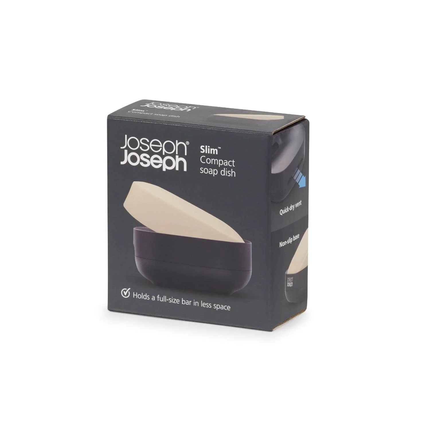 Joseph Joseph Slim Compact Soap Dish - Matt Black - Image 5
