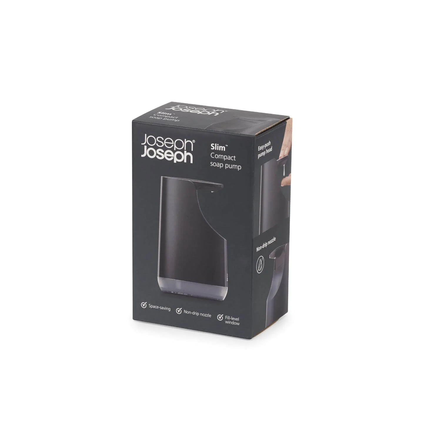 Joseph Joseph Slim Compact Soap Pump - Matt Black - Image 5