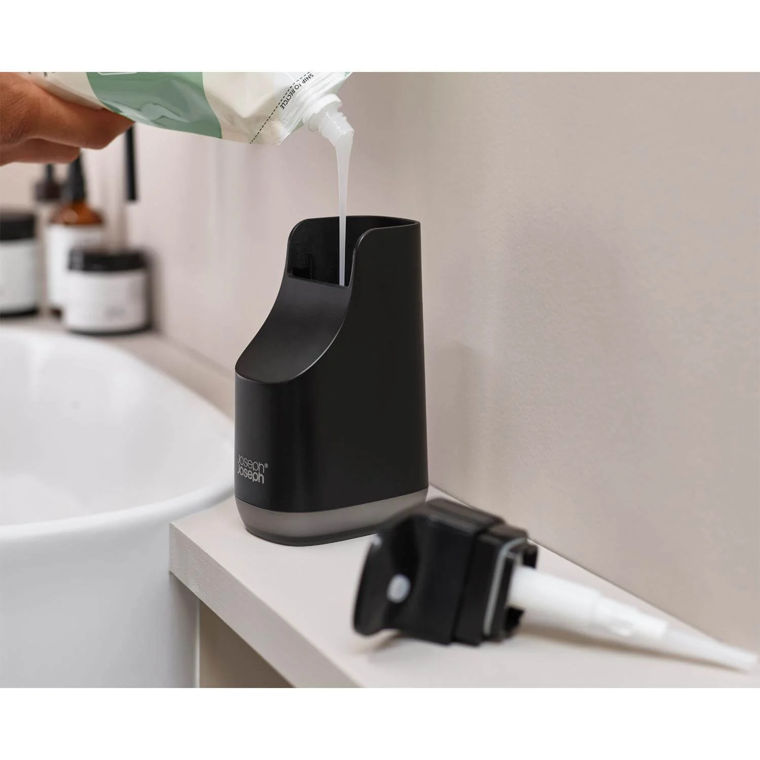 Joseph Joseph Slim Compact Soap Pump - Matt Black - Image 7