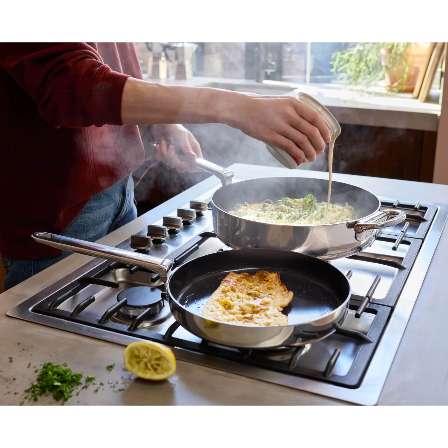 Joseph Joseph Space Non-Stick 24cm Folding Handle Frying Pan - Stainless Steel - Image 7