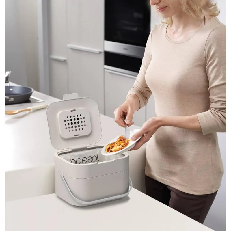 Joseph Joseph Stack 4 Food Waste Caddy - Stone - Image 6