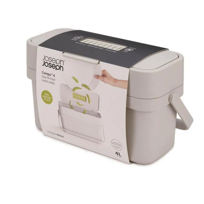 Joseph Joseph Stack 4 Food Waste Caddy - Stone - Image 7