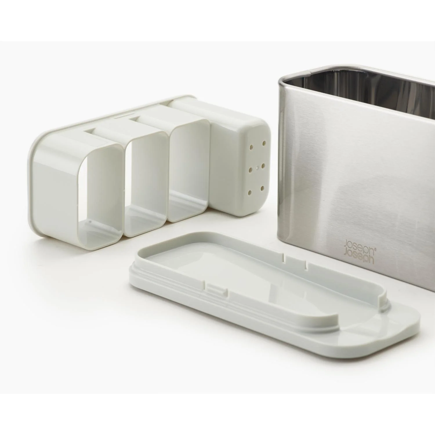 Joseph Joseph Surface Stainless Steel Cutlery Drainer - Light Stone - Image 4