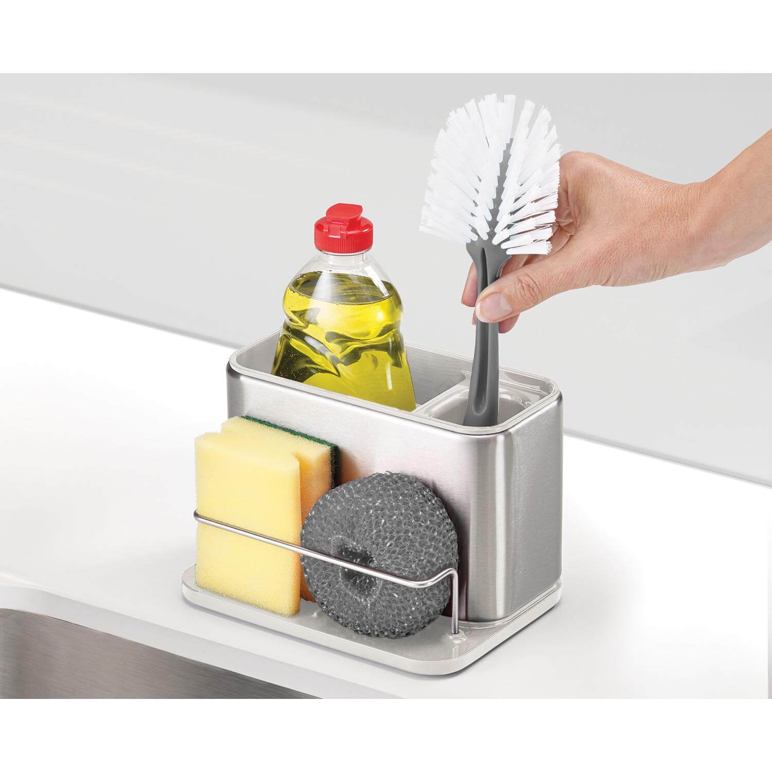 Joseph Joseph Surface Stainless Steel Sink Tidy - Light Stone - Image 5