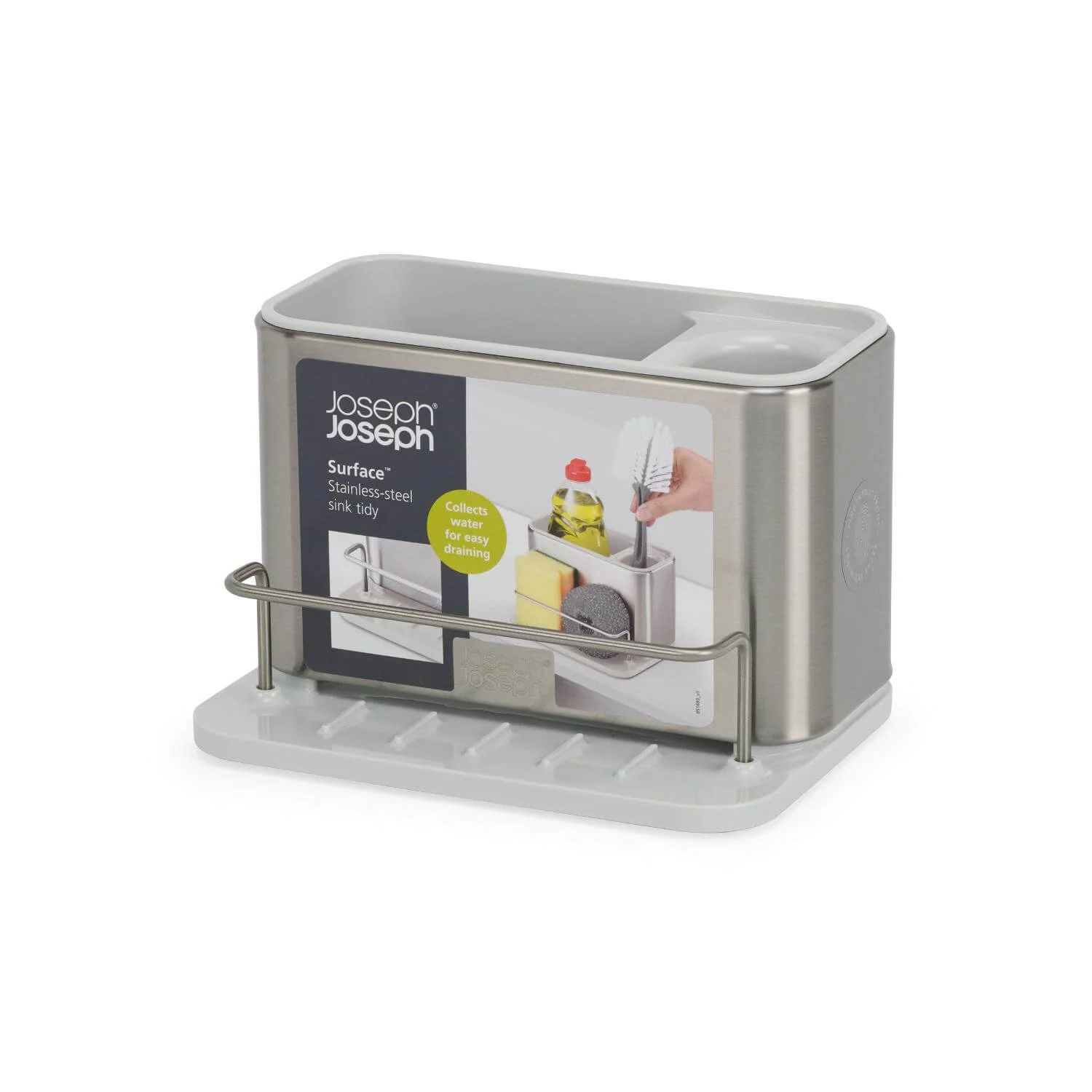 Joseph Joseph Surface Stainless Steel Sink Tidy - Light Stone - Image 8