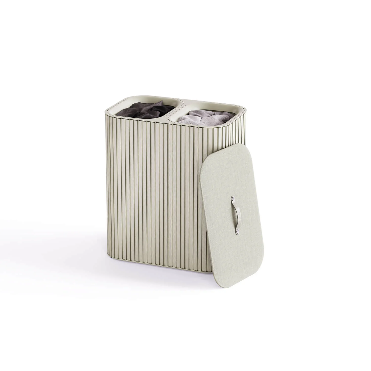 Joseph Joseph Tota Luxe 90 Litre Laundry Separation Bamboo Basket - Ecru - Image 3