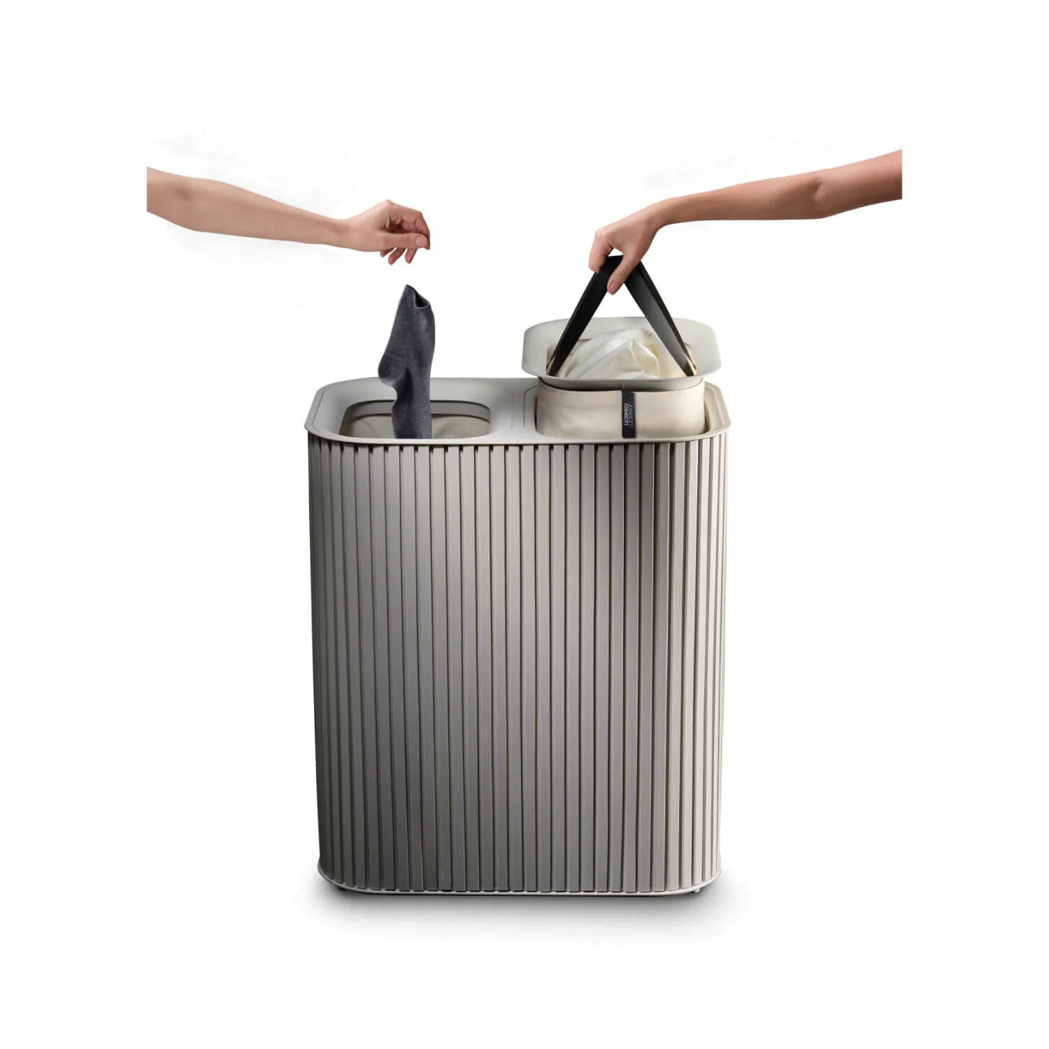 Joseph Joseph Tota Luxe 90 Litre Laundry Separation Bamboo Basket - Ecru - Image 4