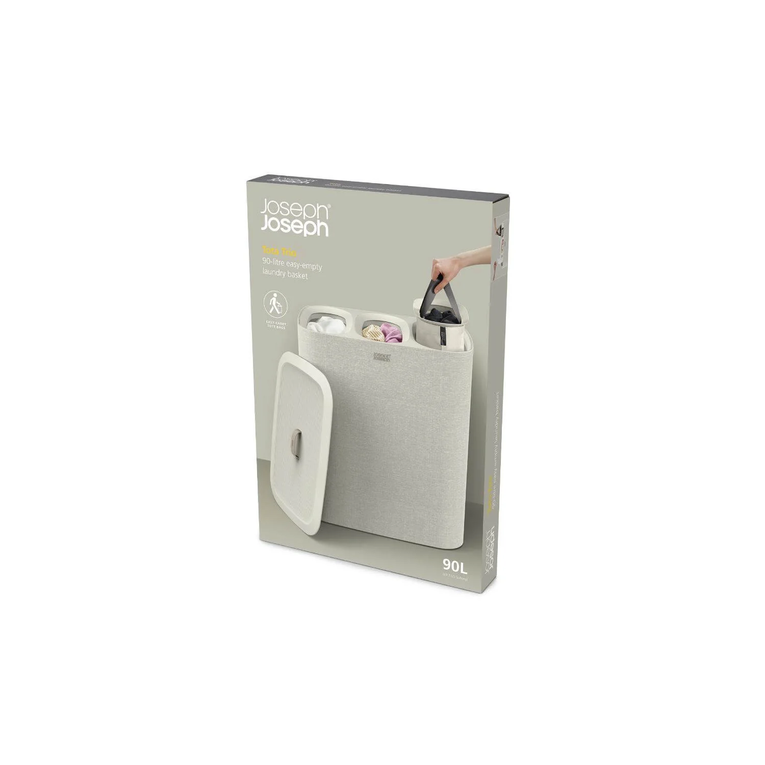 Joseph Joseph Tota Trio 90 Litre Separation Laundry Basket - Ecru - Image 5