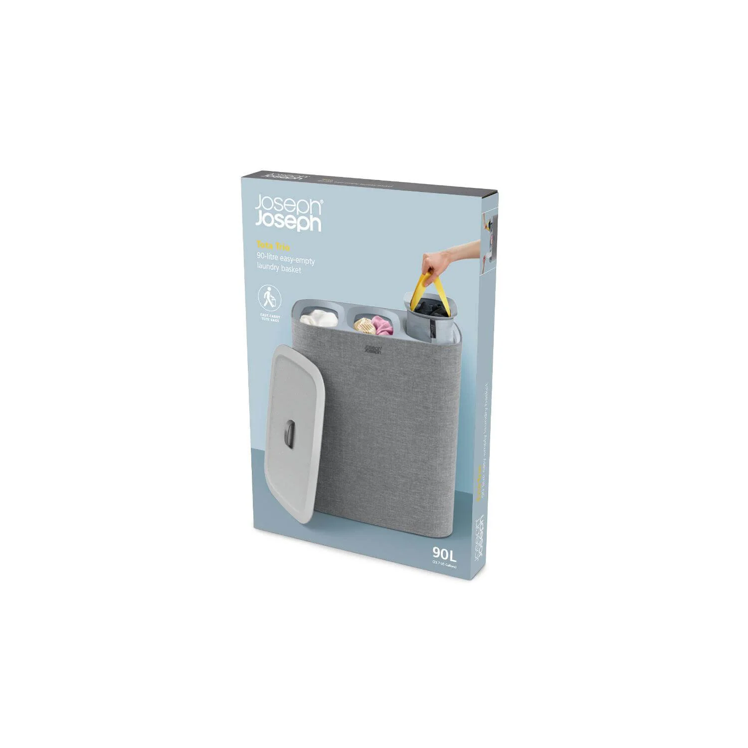 Joseph Joseph Tota Trio 90 Litre Separation Laundry Basket - Grey - Image 7