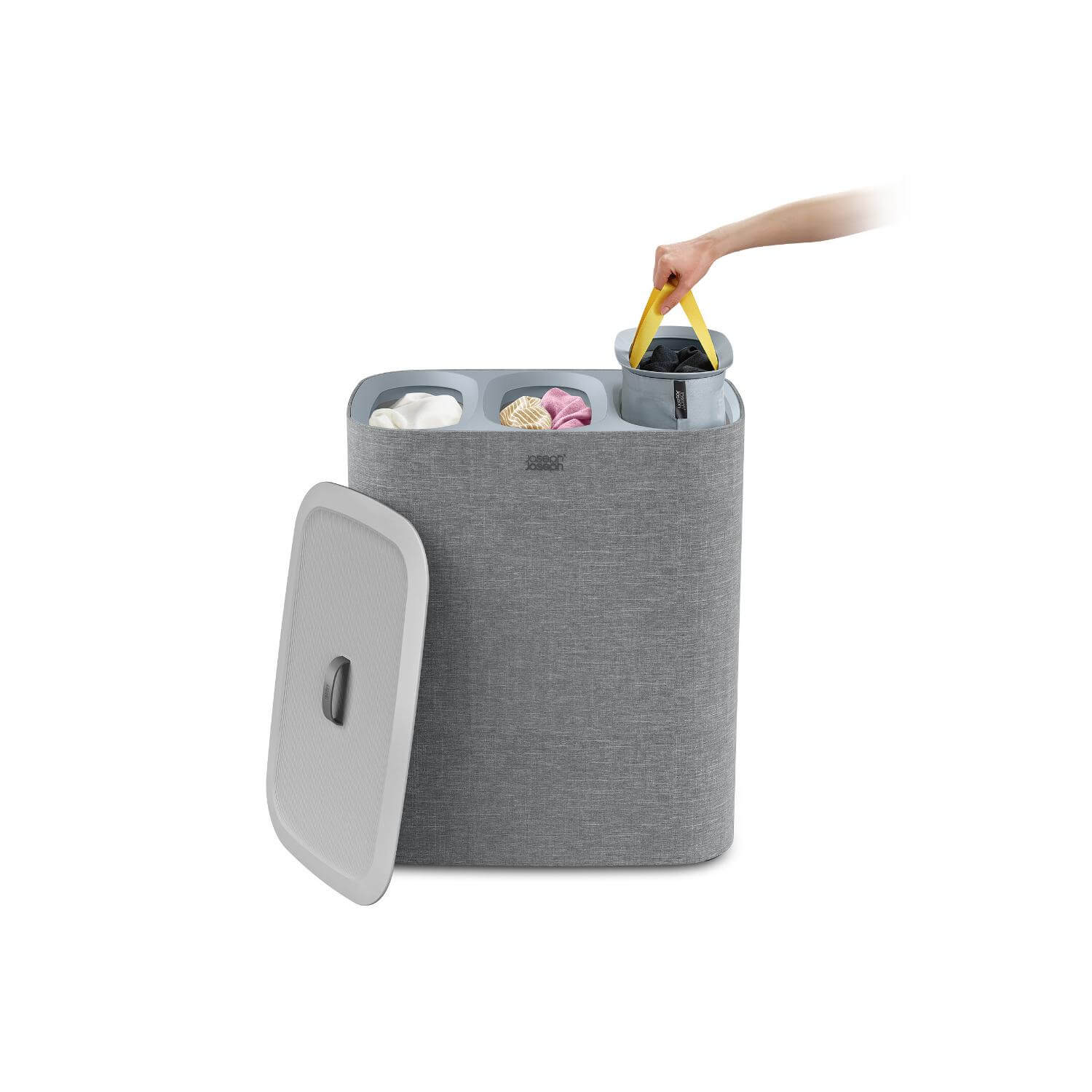 Joseph Joseph Tota Trio 90 Litre Separation Laundry Basket - Grey - Image 9