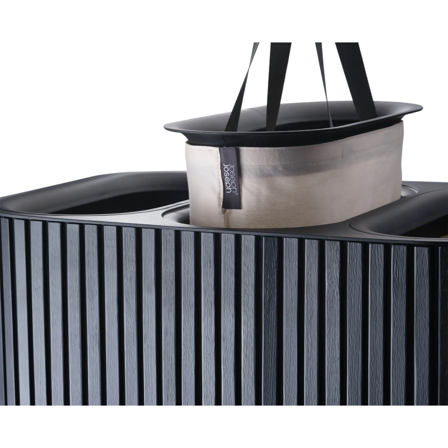 Joseph Joseph Tota Trio Luxe 90 Litre Laundry Separation Bamboo Basket - Black - Image 10