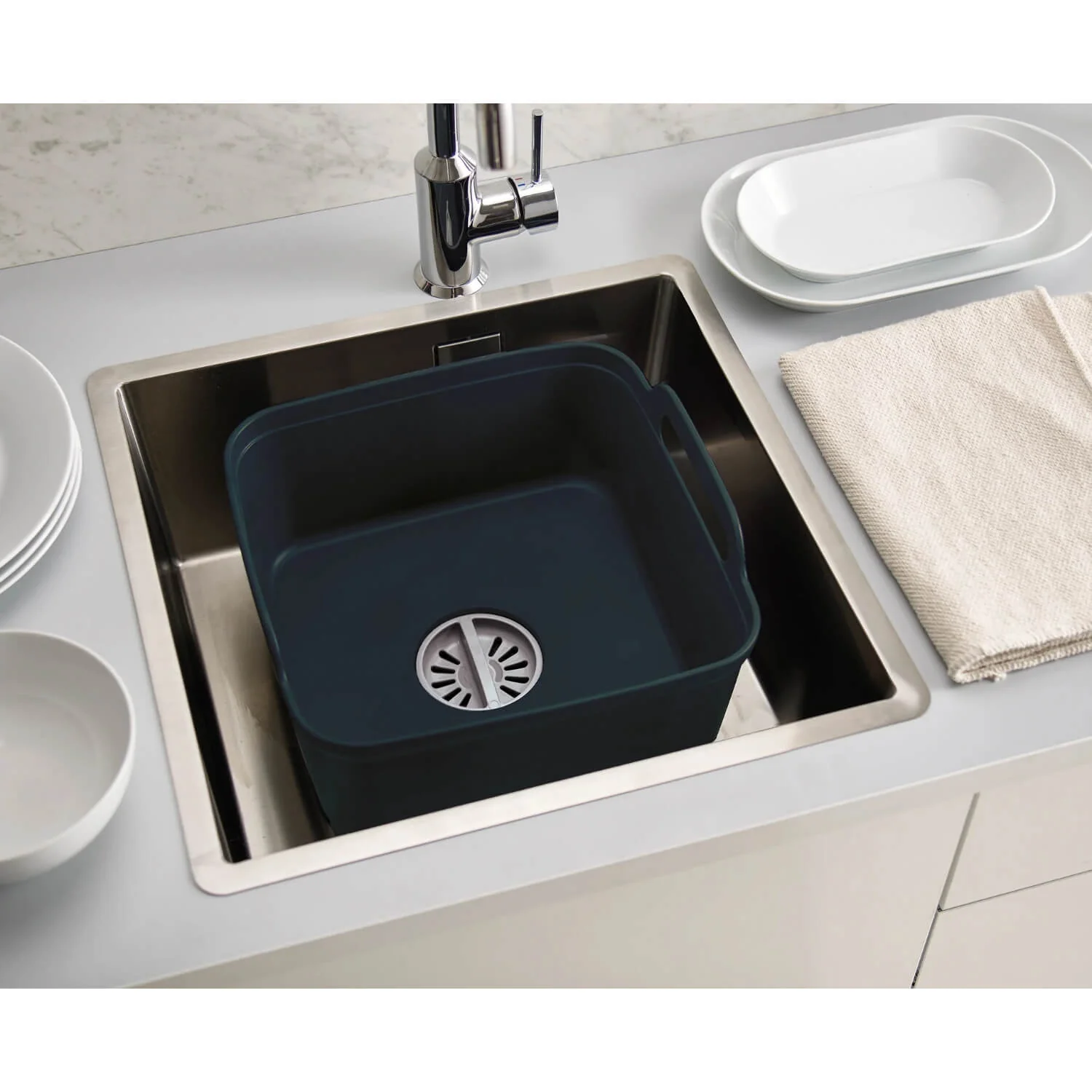 Joseph Joseph Wash & Drain Washing Up Bowl - Grey - Image 2