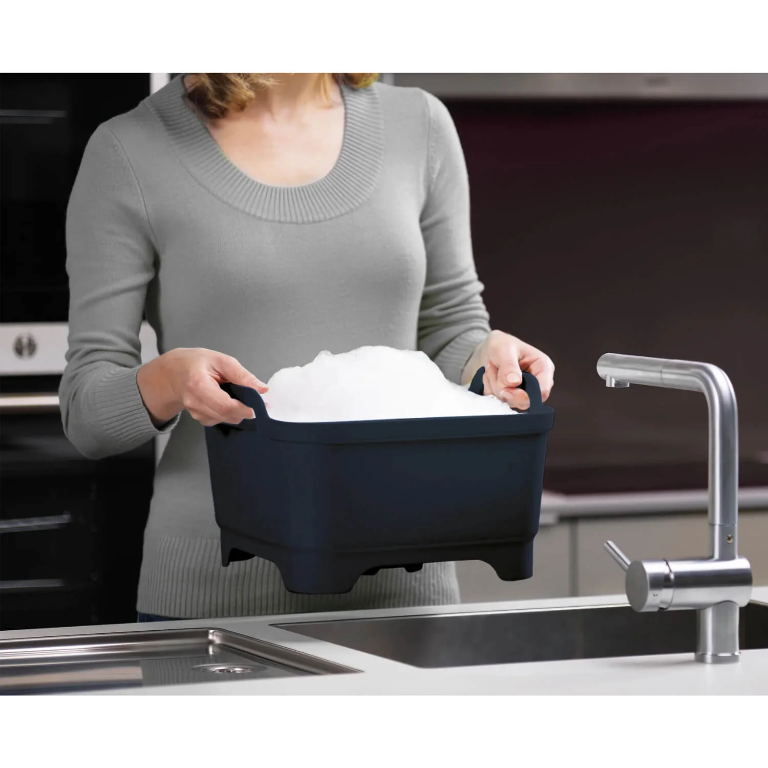 Joseph Joseph Wash & Drain Washing Up Bowl - Grey - Image 4
