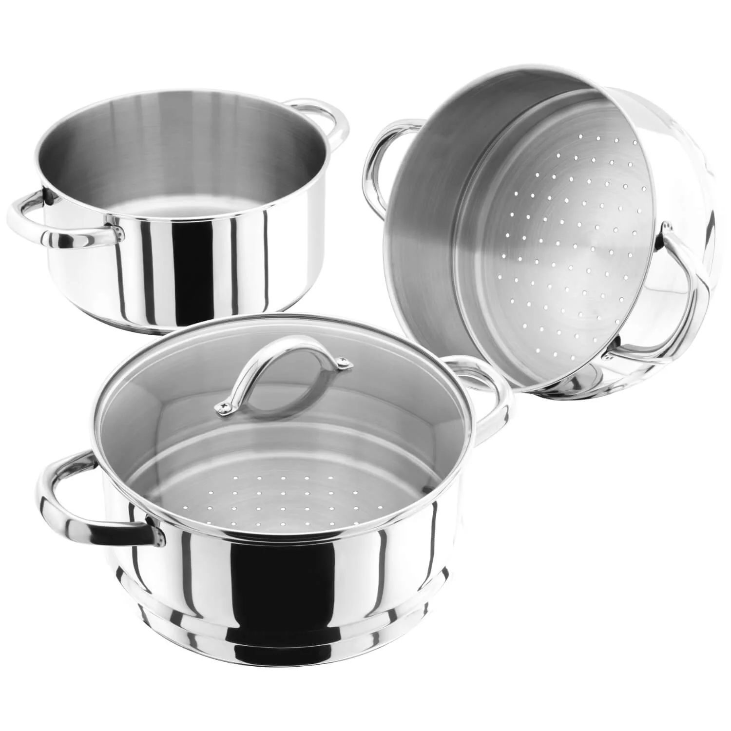 Judge Essentials 3 Tier Steamer Set With Glass Lid - 22cm - Image 2