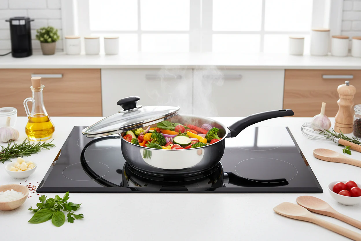 Judge Essentials 24cm Stainless Steel Sauté Pan With Lid - Image 2