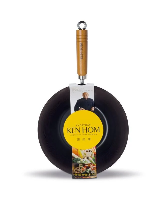 Ken Hom Everyday Carbon Steel Wok - 31cm
