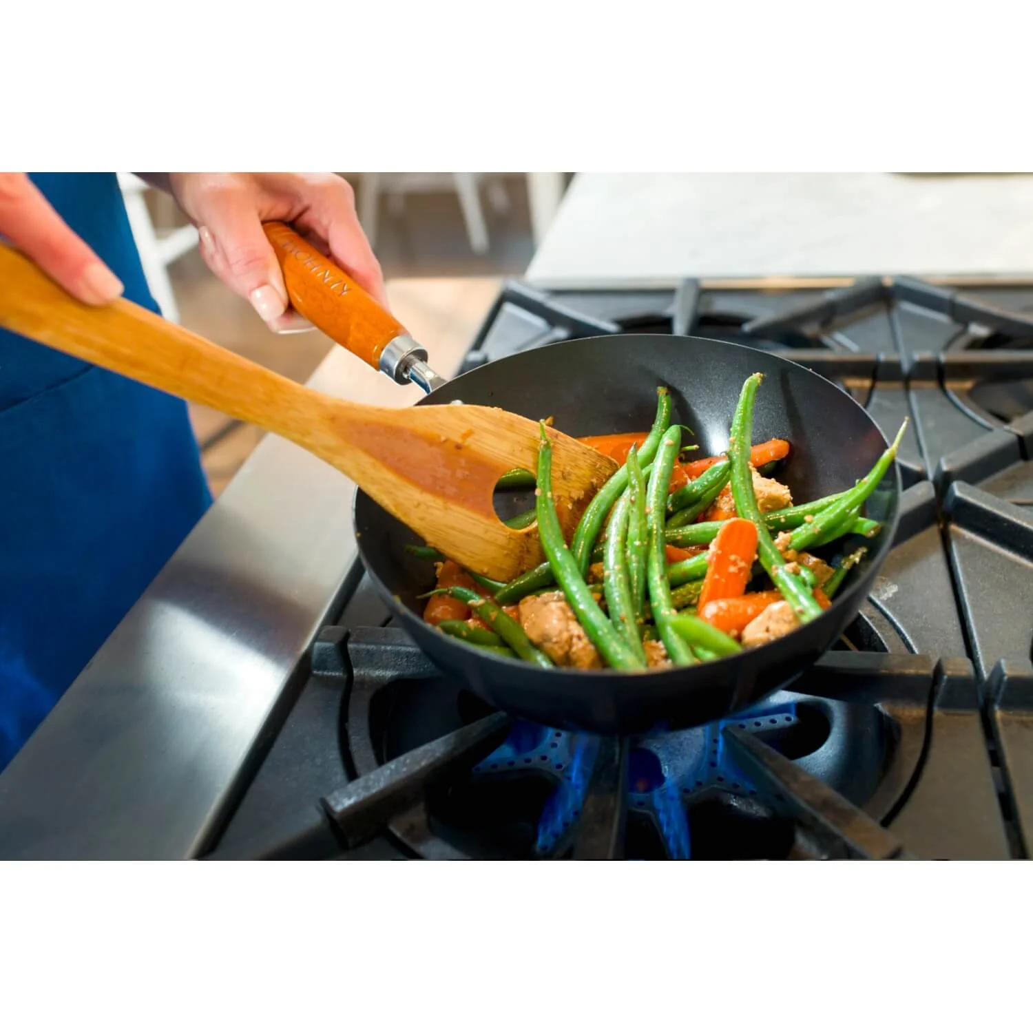 Ken Hom Classic 20cm Carbon Steel Non-Stick Mini Wok - Image 8