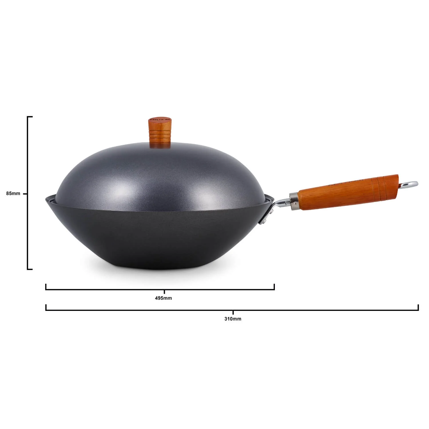 Ken Hom Classic 31cm 5-Piece Carbon Steel Non-Stick Wok Set - Image 5