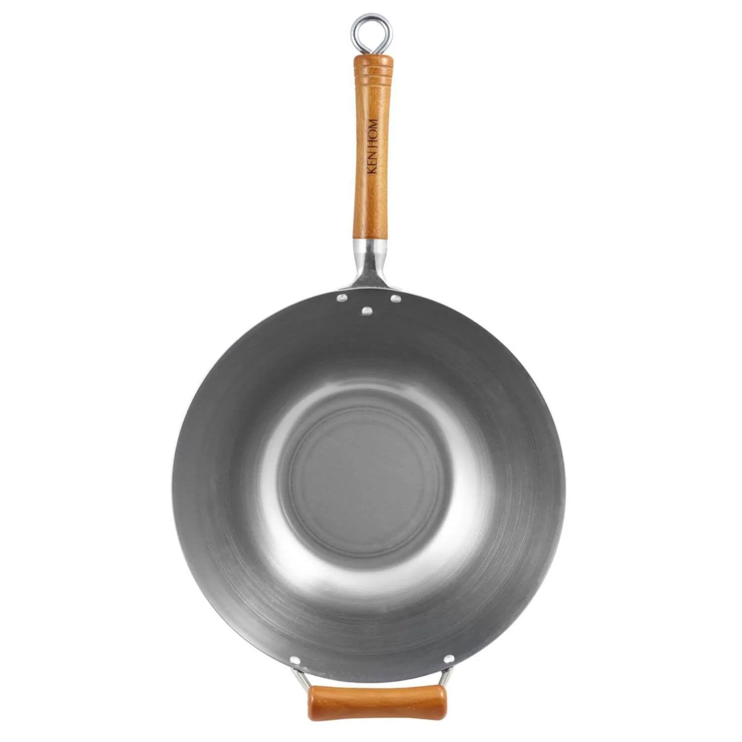 Ken Hom Excellence Non-Stick Carbon Steel Wok - 32cm - Image 2