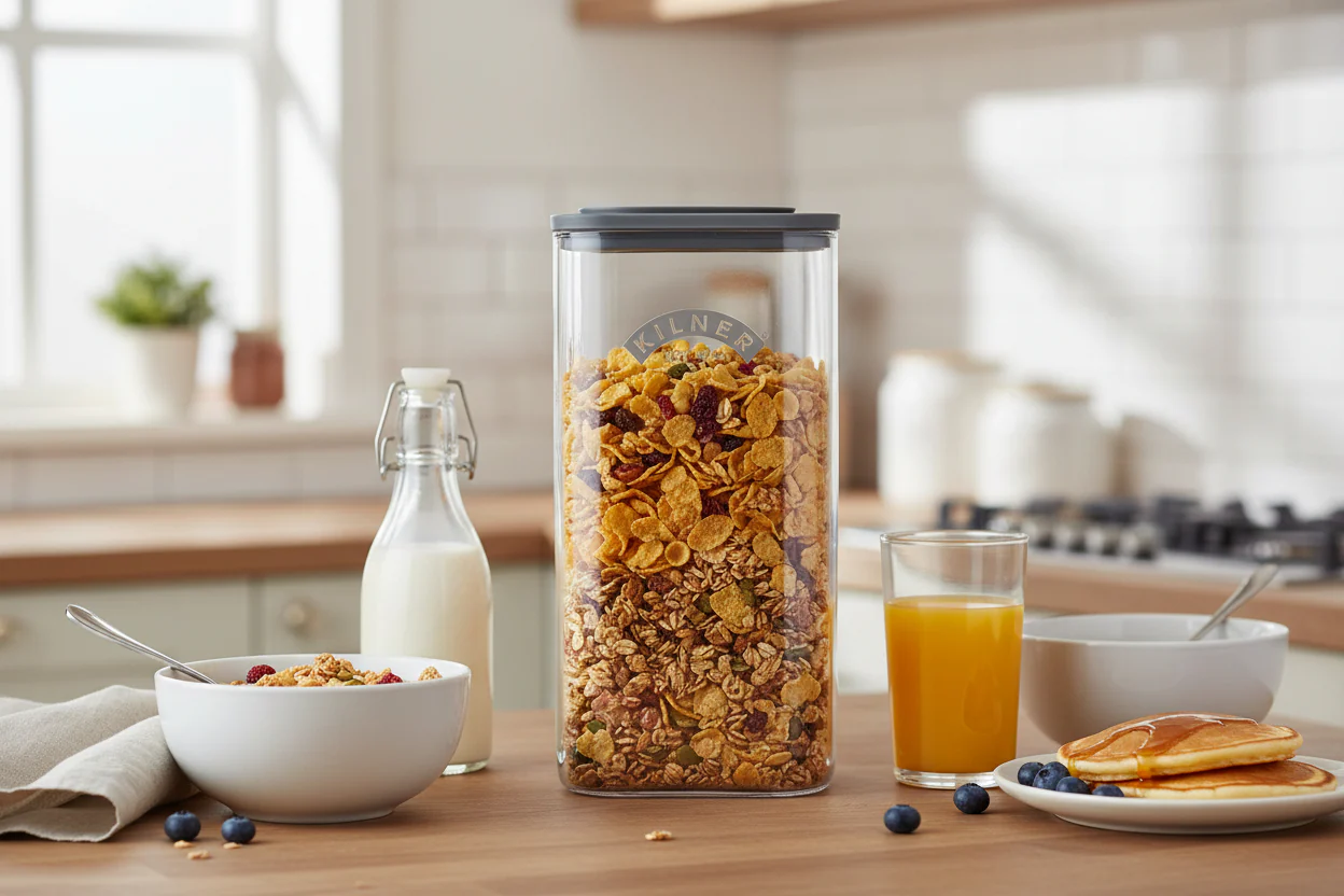Kilner 3 Litre Glass Fresh Storage Cereal/Dry Food Dispenser Jar - Image 2