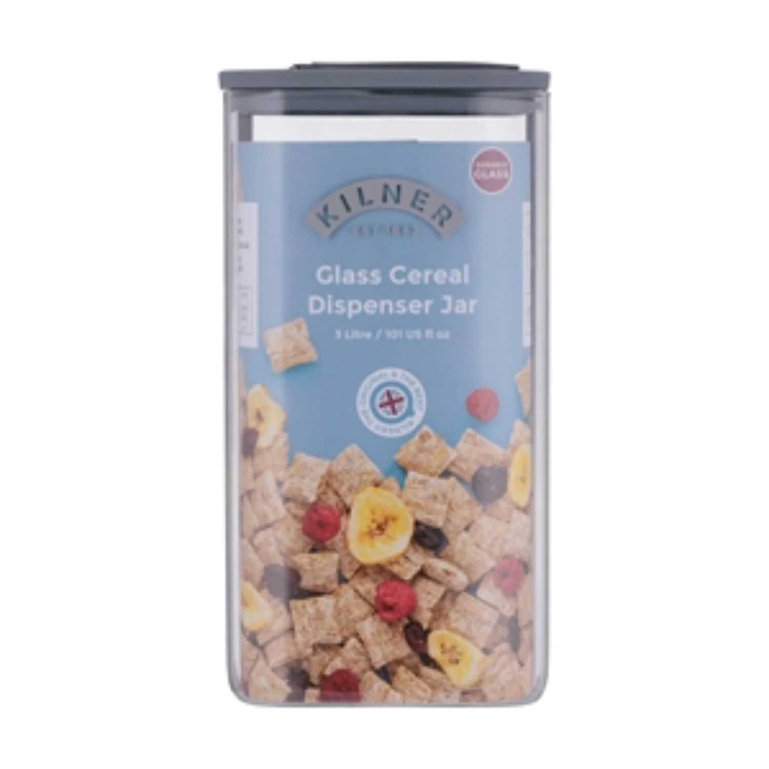 Kilner 3 Litre Glass Fresh Storage Cereal/Dry Food Dispenser Jar - Image 3