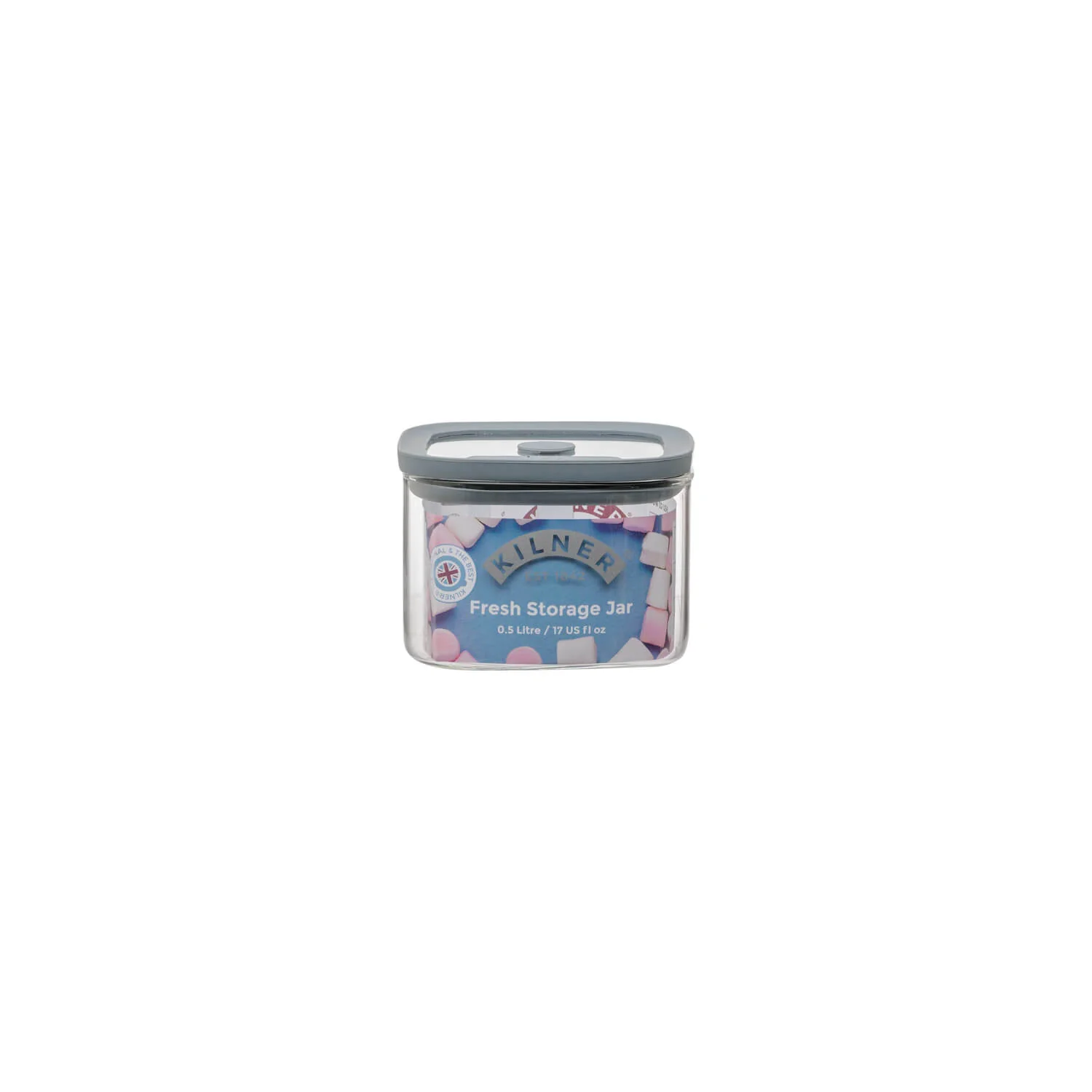 Kilner Fresh Storage Square Glass Jar - 0.5 Litre - Image 2