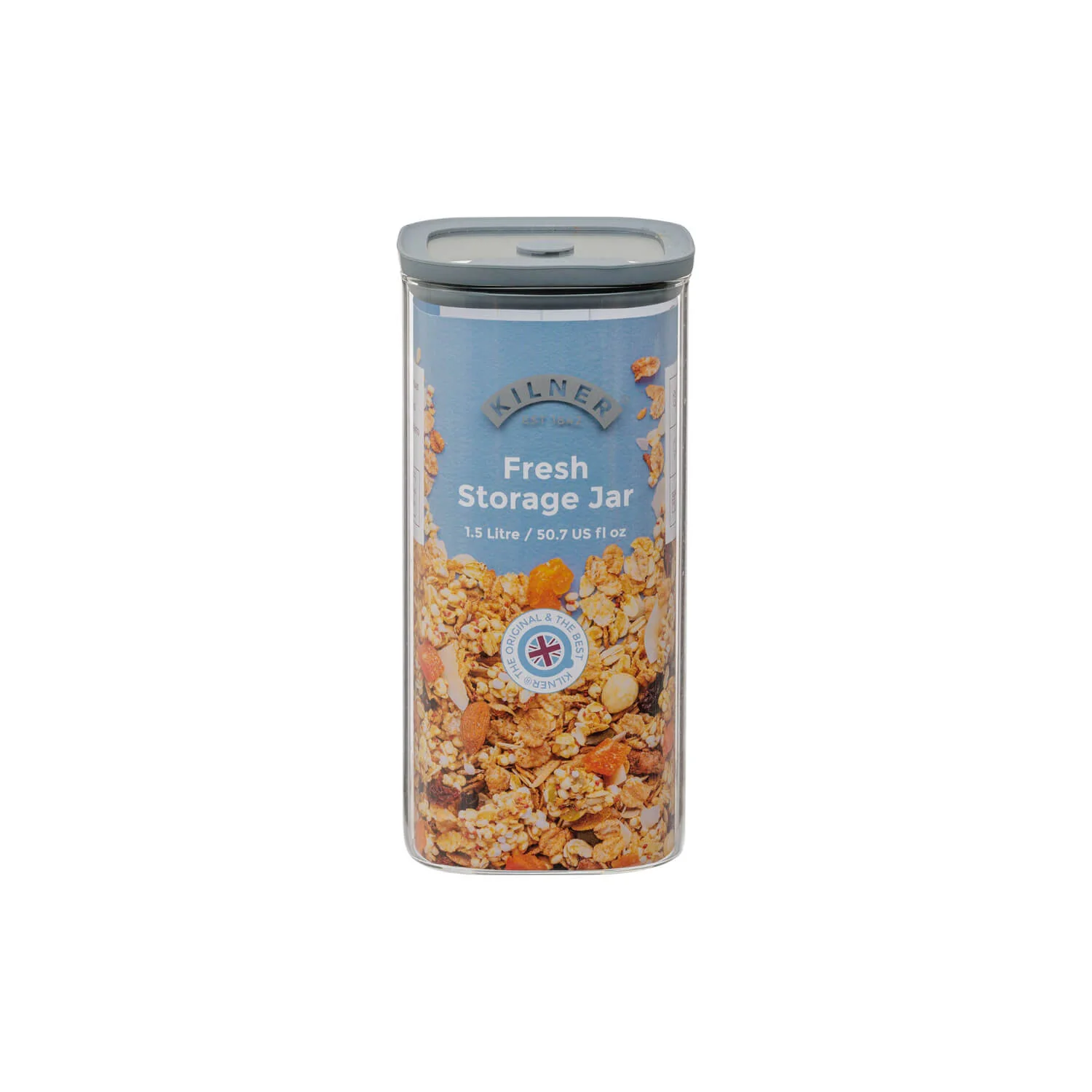 Kilner Fresh Storage Square Glass Jar - 1.5 Litre - Image 2