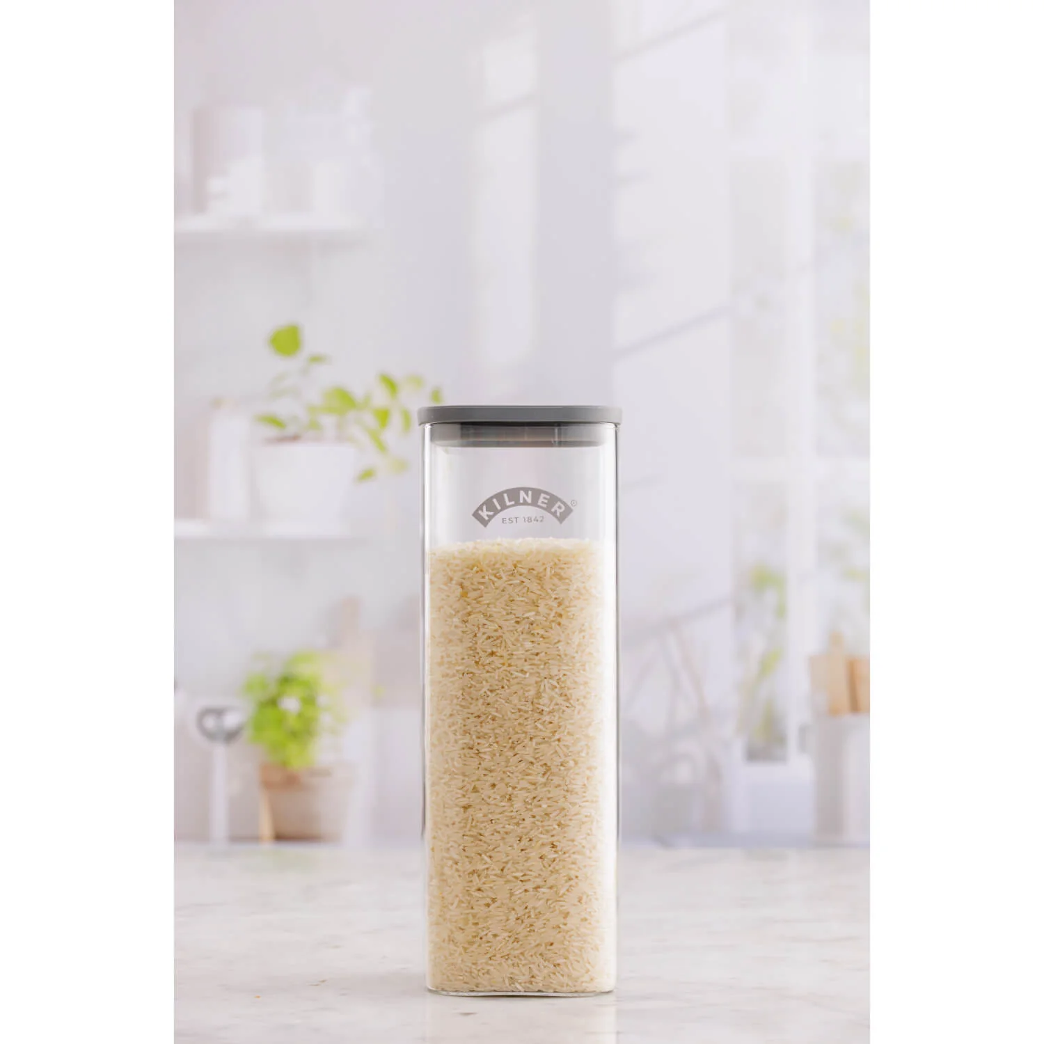 Kilner Fresh Storage Square Glass Jar - 2 Litre - Image 4