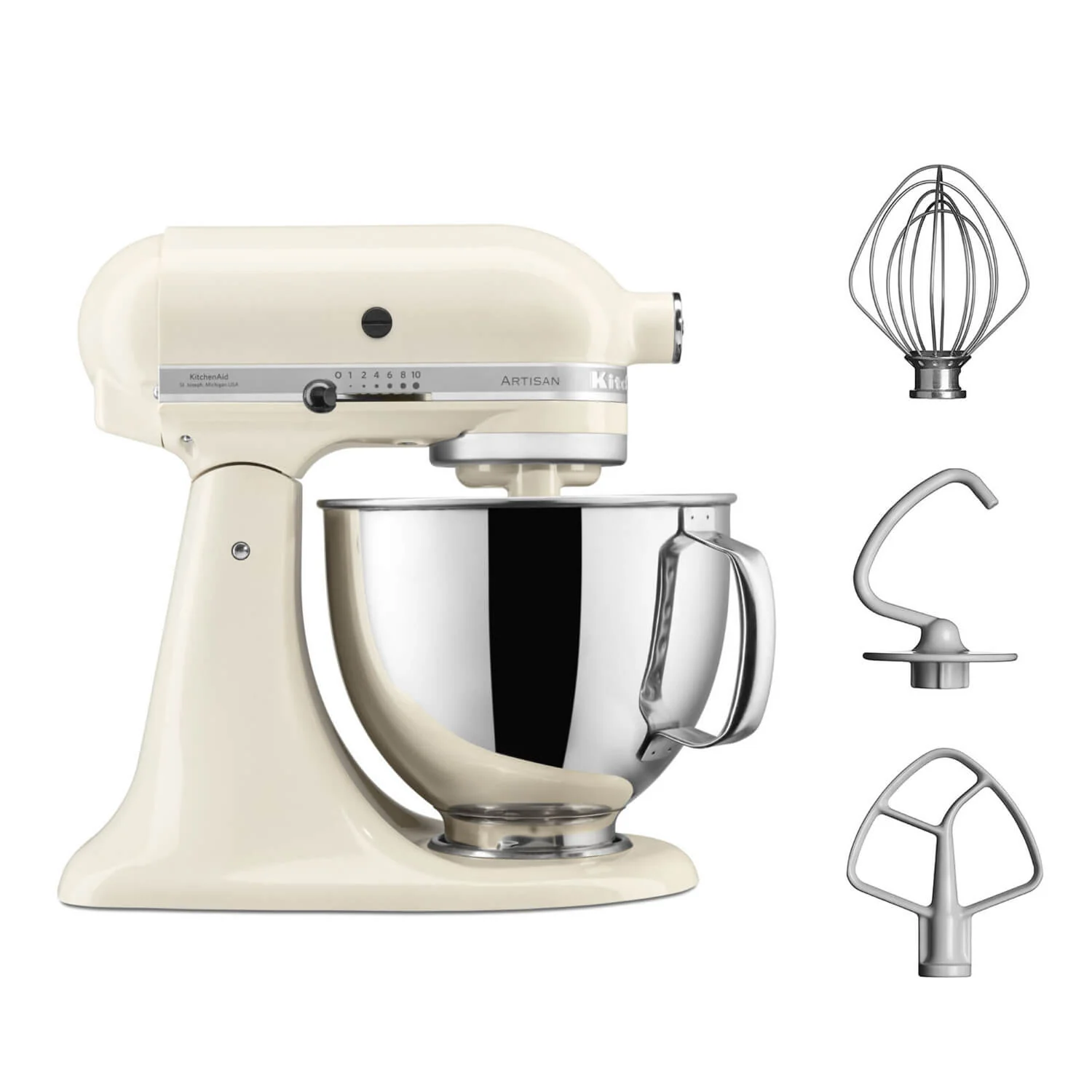 KitchenAid 125 Artisan Tilt-Head Stand Mixer - Almond Cream - Image 2