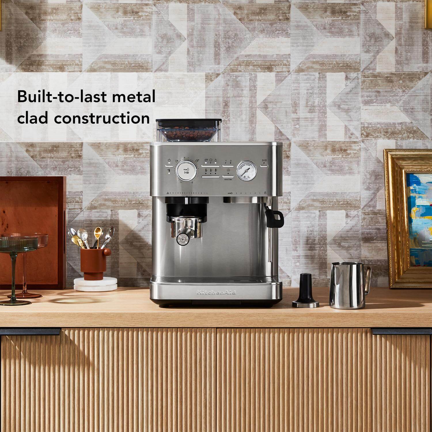 KitchenAid 5KES6551BSX Semi Automatic Espresso Machine with Burr Grinder - Stainless Steel - Image 6