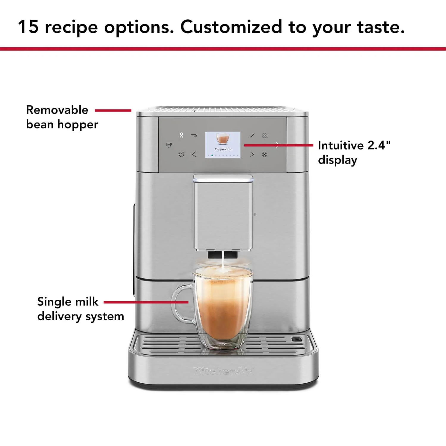 KitchenAid 5KES8556BSX Fully Automatic KF6 Espresso Coffee Machine - Stainless Steel - Image 8