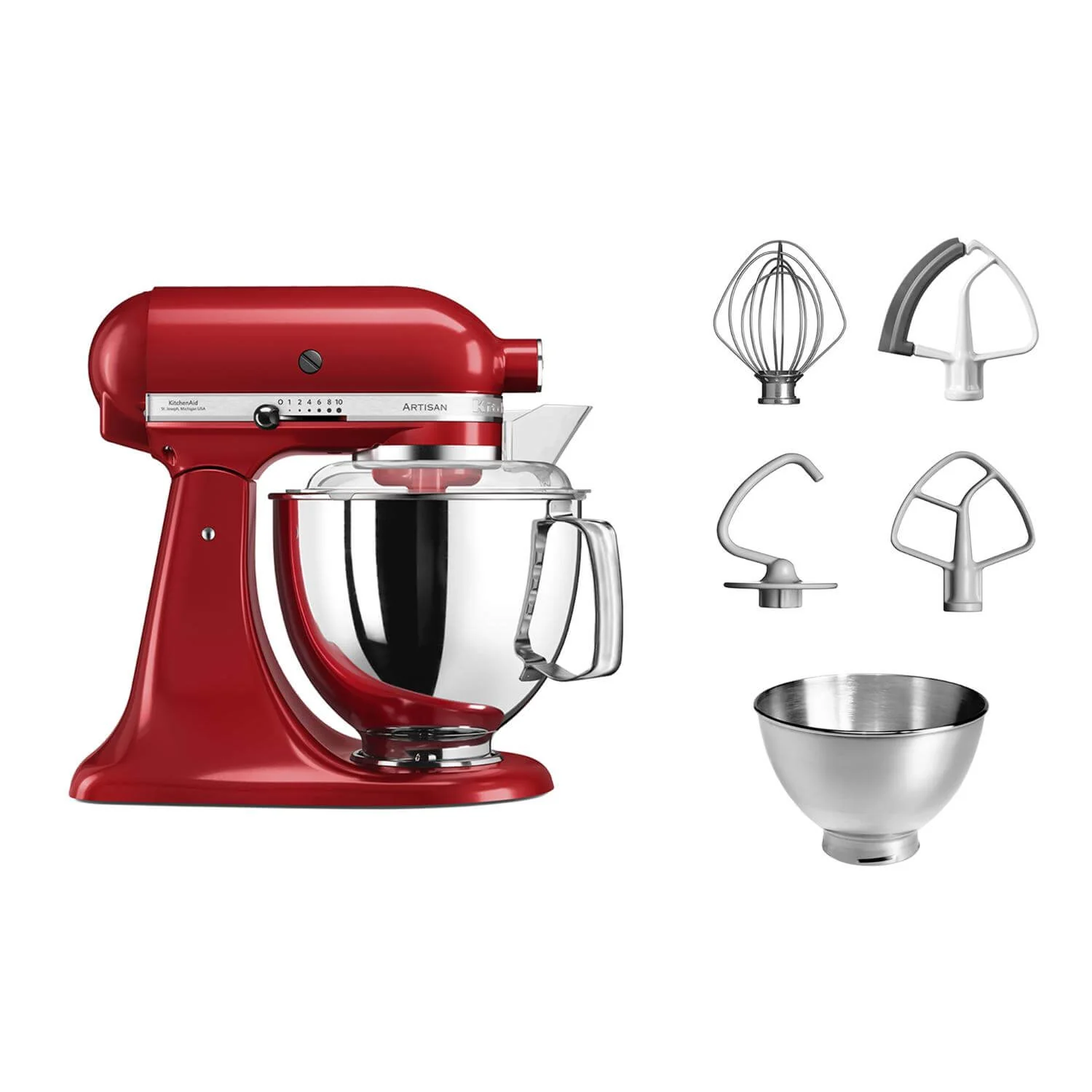 KitchenAid 175 Artisan Tilt-Head Stand Mixer - Empire Red - Image 3