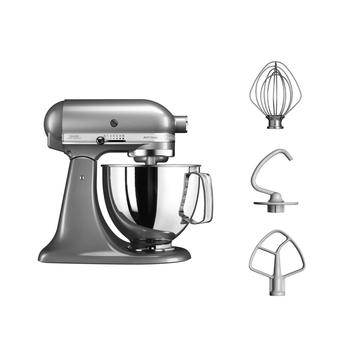 KitchenAid 125 Artisan Tilt-Head Stand Mixer - Contour Silver - Image 3